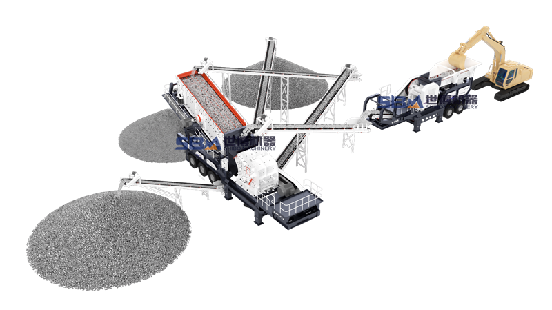 雙機(jī)協(xié)作組合式移動(dòng)破碎站