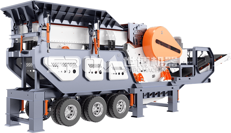 顎破移動(dòng)破碎站，配置顎式破碎機(jī)的移動(dòng)站