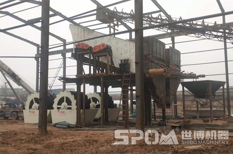 河卵石破碎制砂洗砂，現(xiàn)場(chǎng)圖